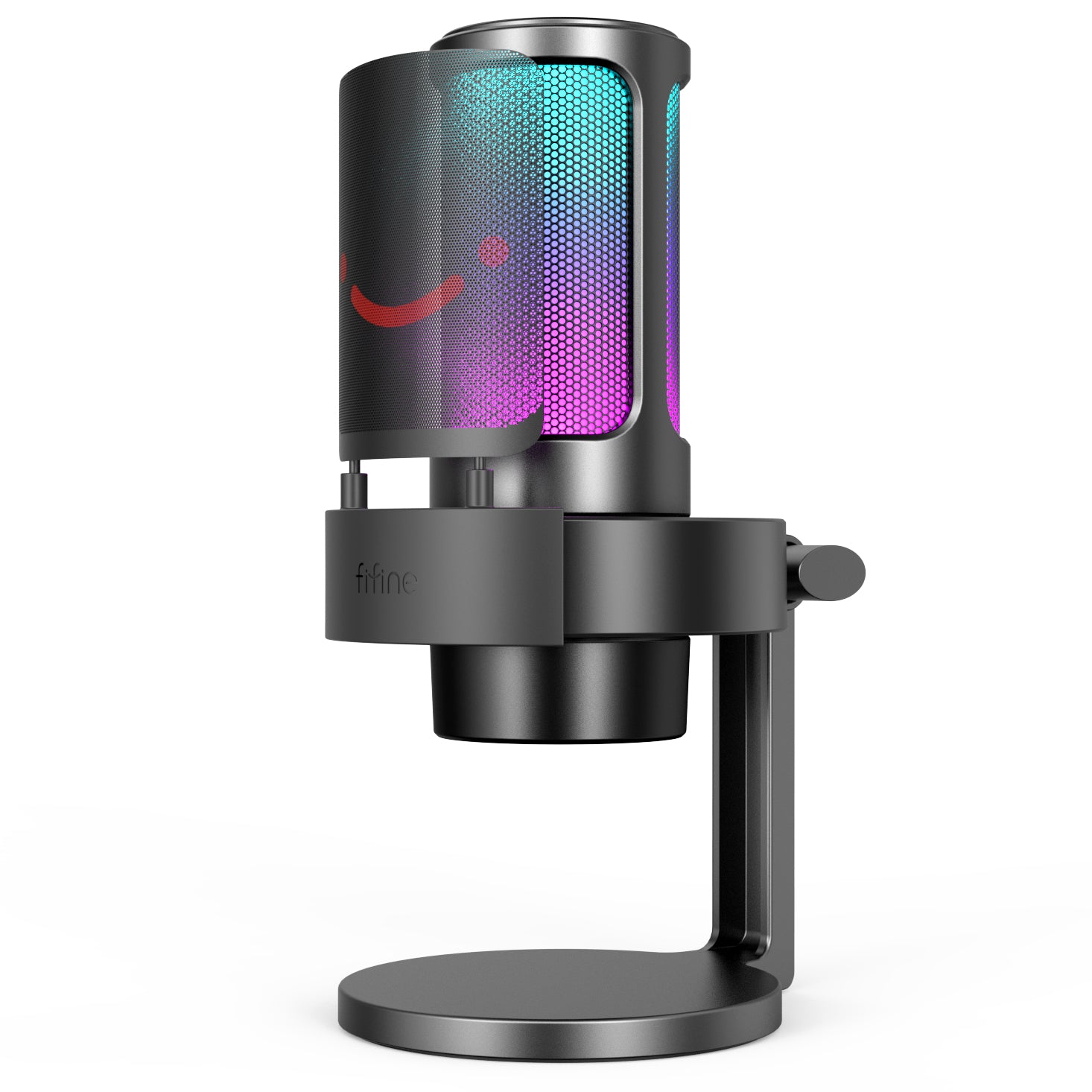 AmpliGame A8 USB Streaming Microphone with RGB, Lighting Control, Mute Button, Gain Dial, Live-time Headphone Jack