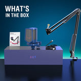 FIFINE AmpliGame USB Microphone with A Volume Dial, A Mute Button And A RGB Body for Streaming on PC/Laptop/PS Console